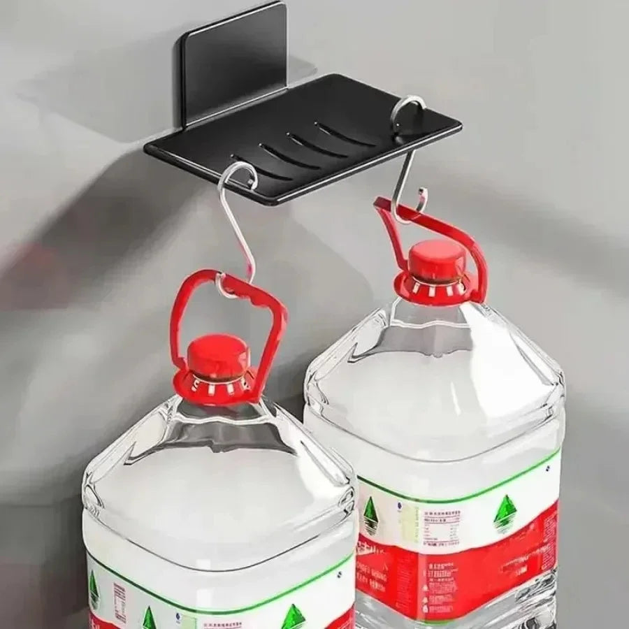 1pc Black carbon steel soap box, non perforated wall mounted bathroom soap box, bathroom soap holder, soap storage rack