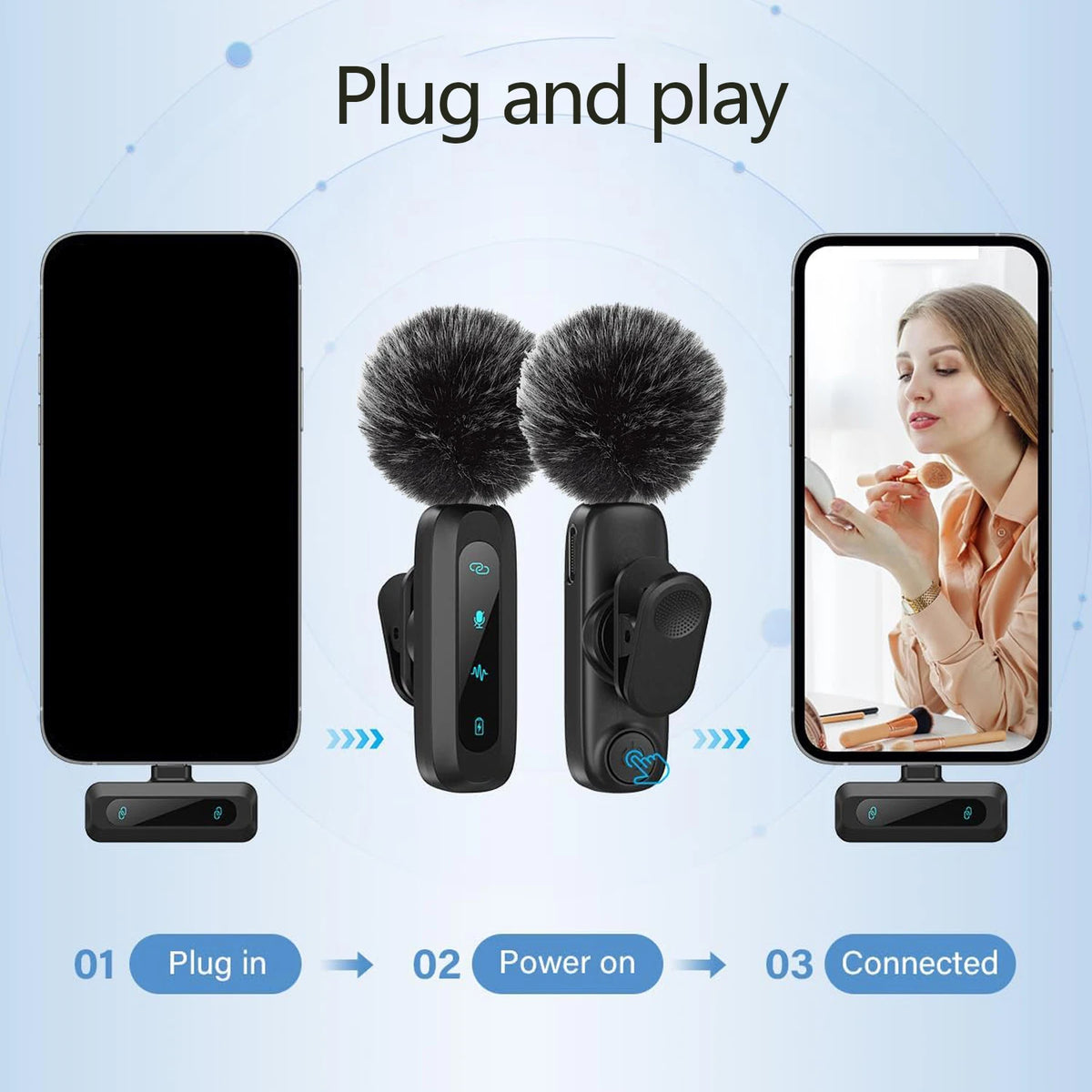 USB-C Wireless Lavalier Microphone Set