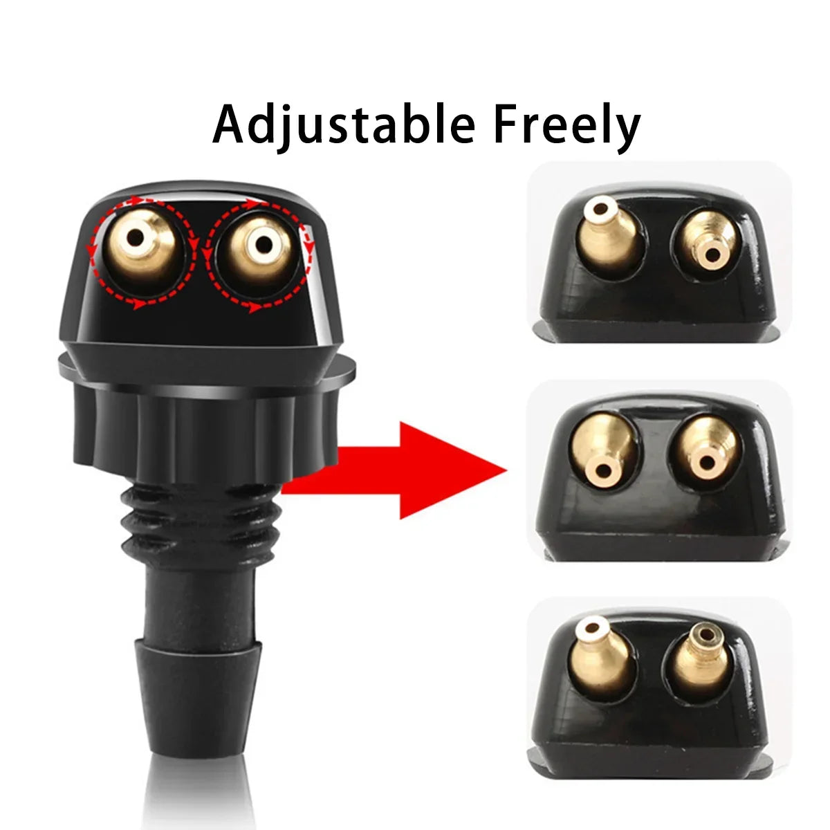 Car Windshield Wiper Washer Spray Nozzle Fits Most Car Models Car Dual Holes Windshield Washer Nozzle Water Spray
