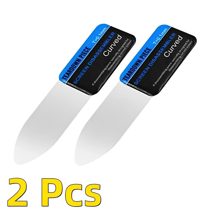1-5Pcs Mobile Phone Curved LCD Screen Spudger Opening Pry Card Tools Ultra Thin Flexible Mobile Phone Disassemble Steel Metal