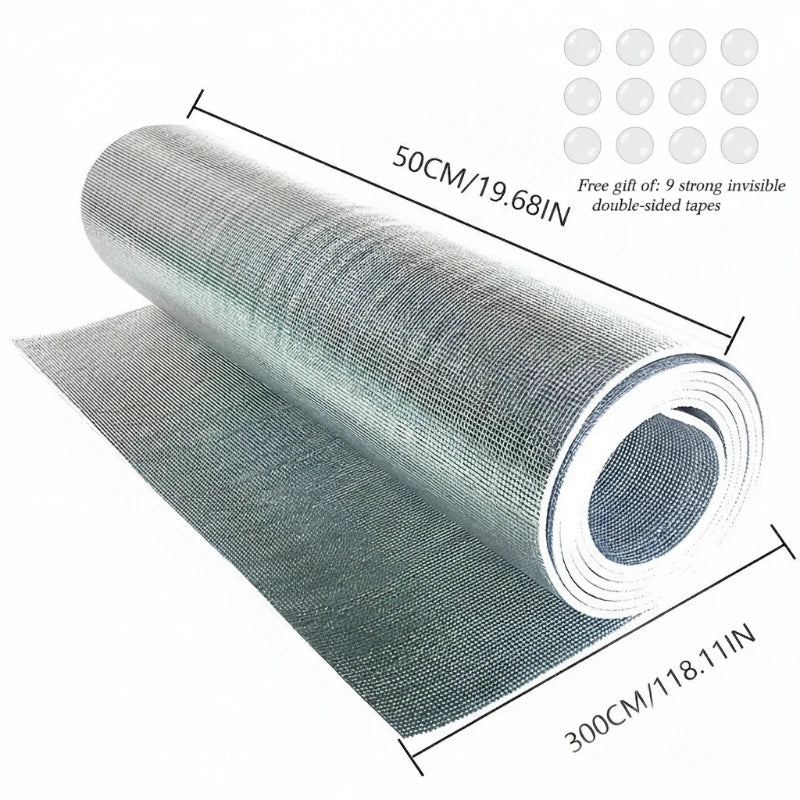 1 Roll 3.5mm-50x300cm Double-Sided Reflective Aluminum Foil Insulation Cotton Ideal for Windows RVs Garage Doors Pipe Room Roof