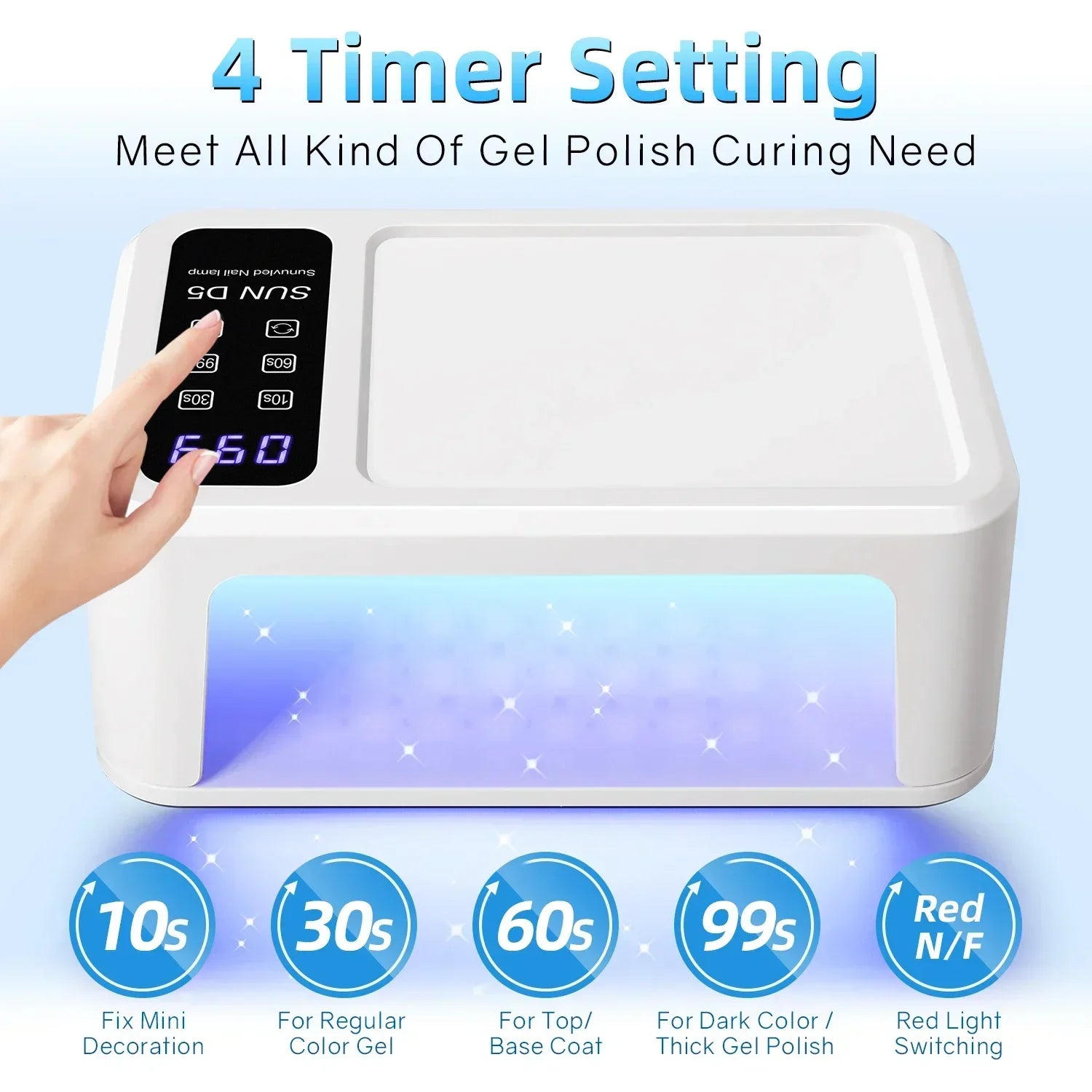 480W UV LED Nail Lamp with Large Space and Whitening Mode