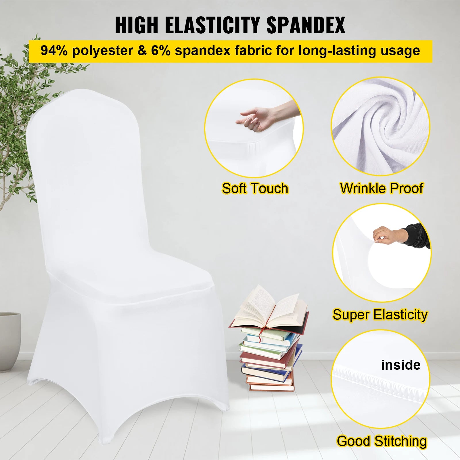 Huse elastice din spandex pentru scaune, pentru nunți și evenimente (pachet de 50/100)
