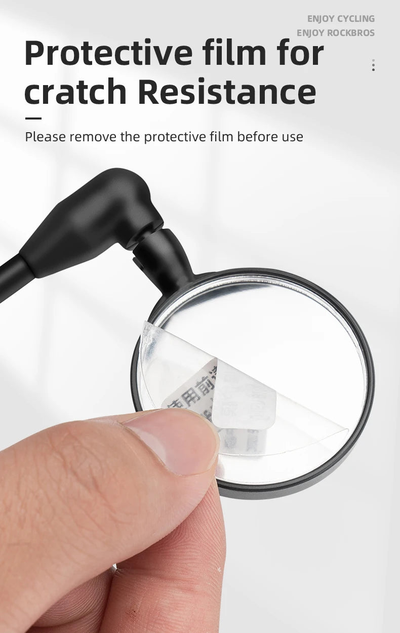 Bicycle Helmet Rearview Mirror with 360° Adjustable Viewing Angle