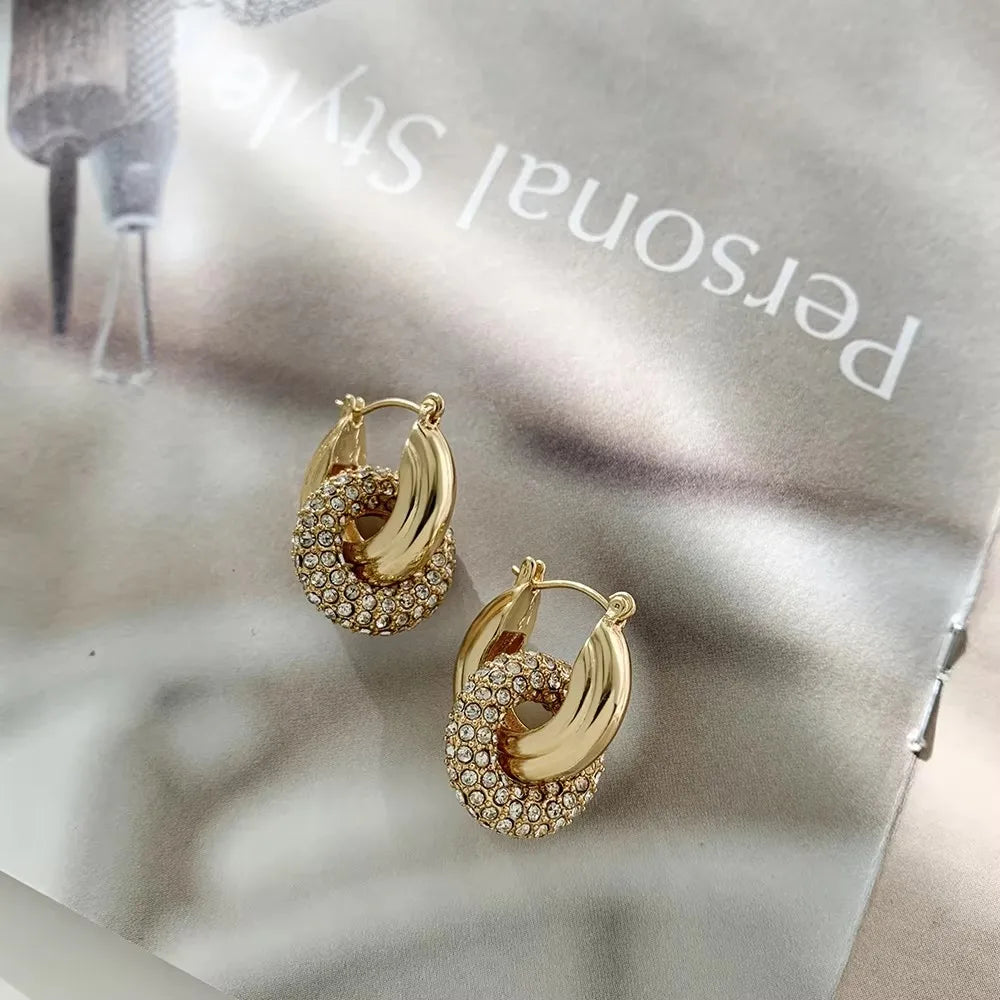 Zircon Circle Huggie Hoop Earrings for Women