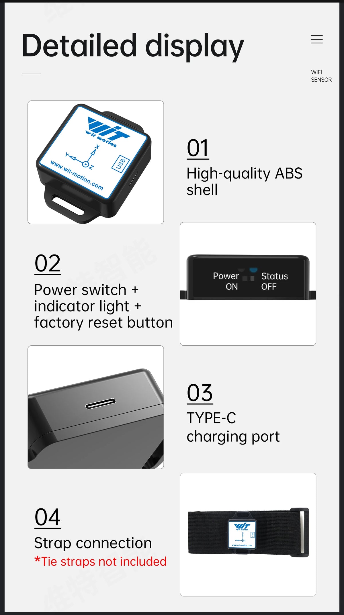 WT901 Wi-Fi Nine-Axis Motion Sensor - Options
