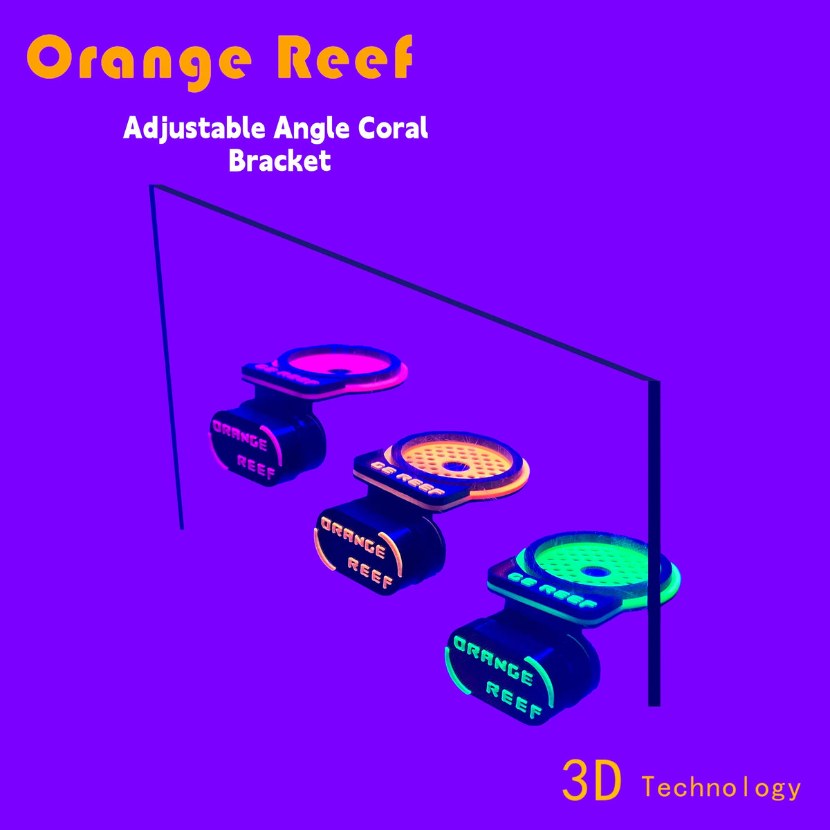 Magnetisk Coral Frag Holder — Fluorescerende Farver