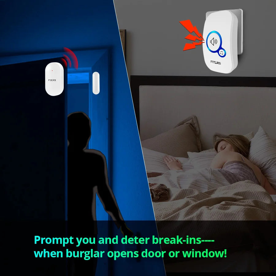 FUERS Wireless Door Sensor Alarm with Visitor Chime