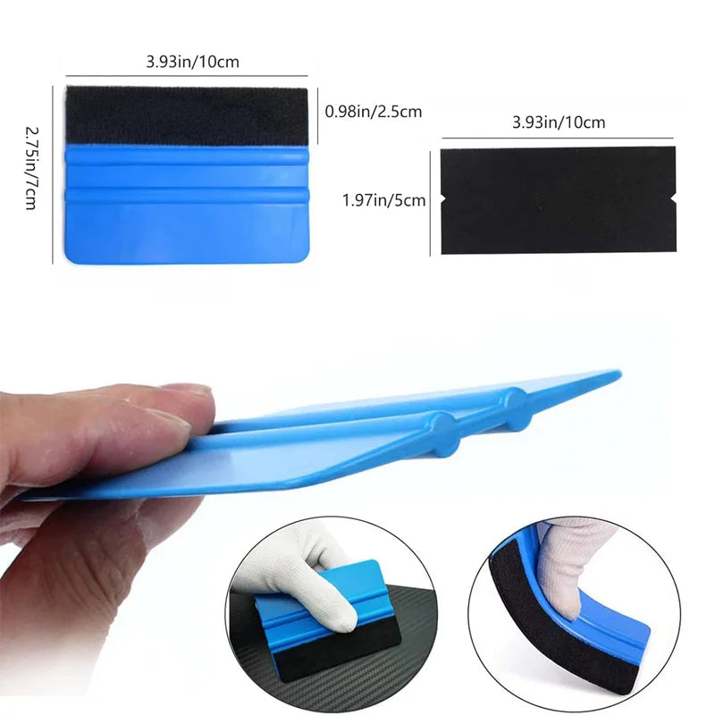 Car Film Wrapping Tool Kit Window Tinting Tools Vinyl Wrap Felt Squeegee Wrap Stick Vinyl Cutter Utility Knife Plastic Scraper