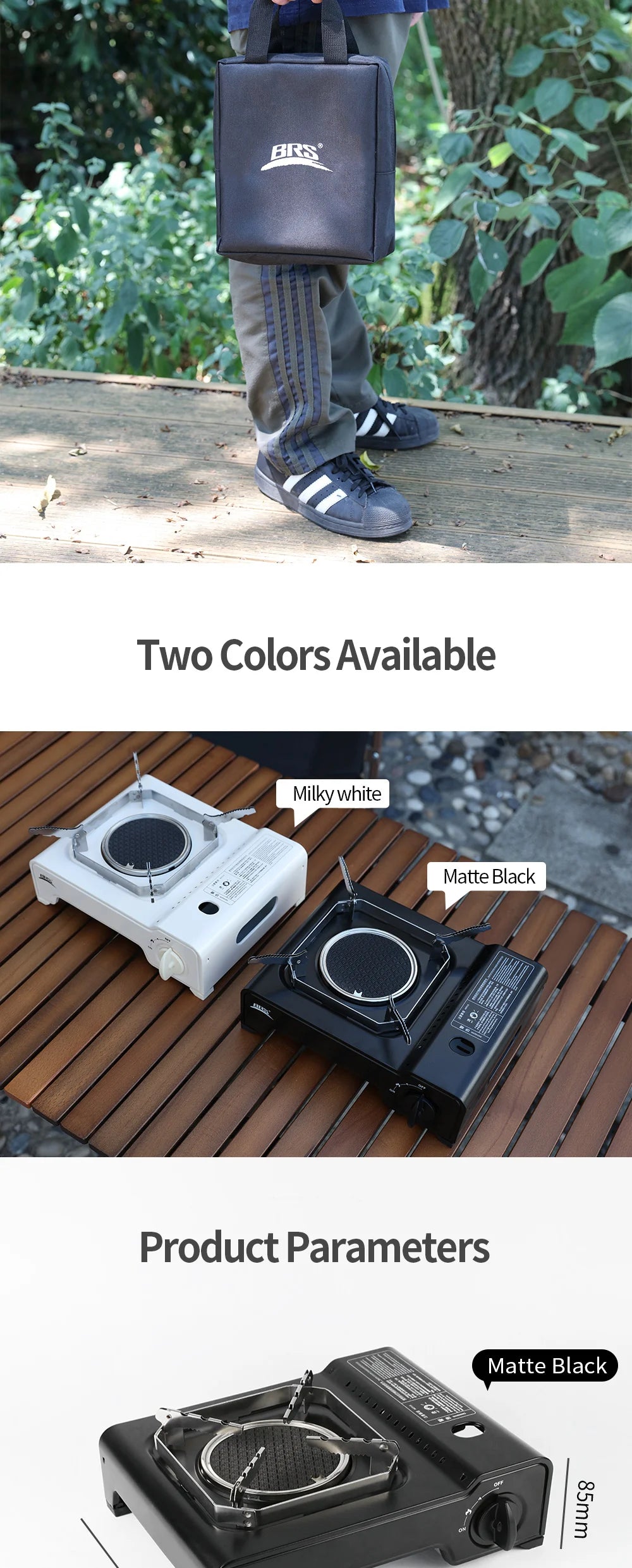 BRS 2600W Infrared Camping Gas Stove with Electronic Ignition