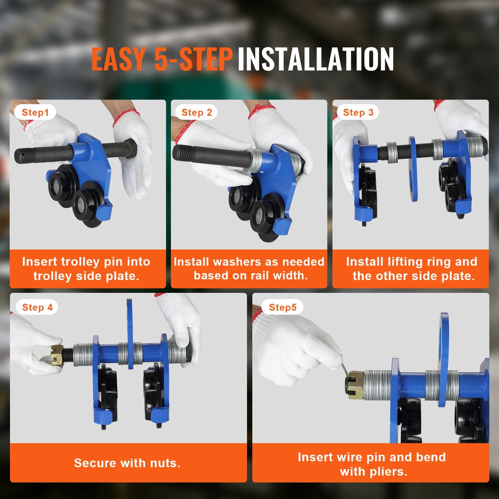 Adjustable Manual Beam Trolley 0.5–2 Ton Dual Wheel Hoist