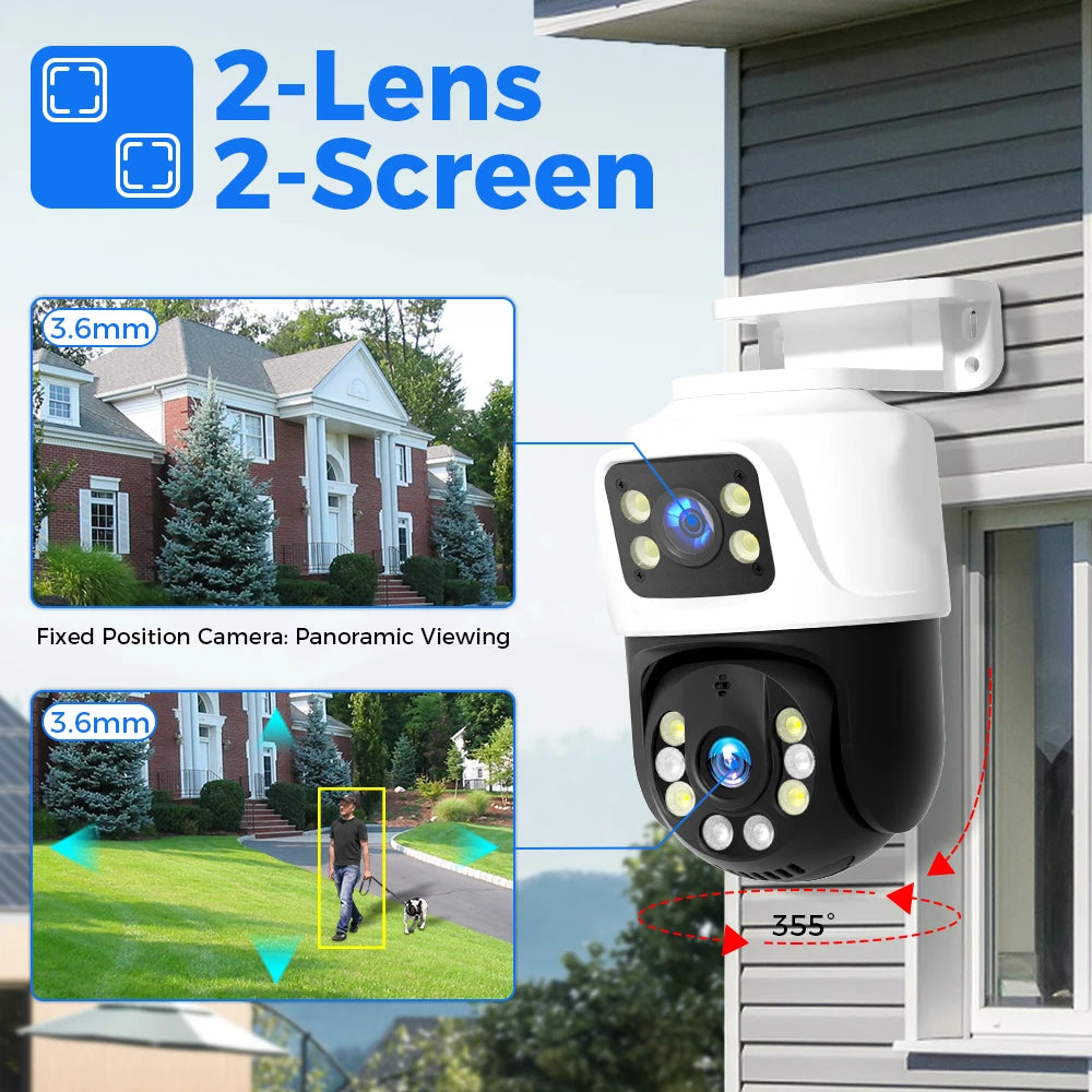 Dual Lens 3MP+3MP POE IP PTZ Security Camera