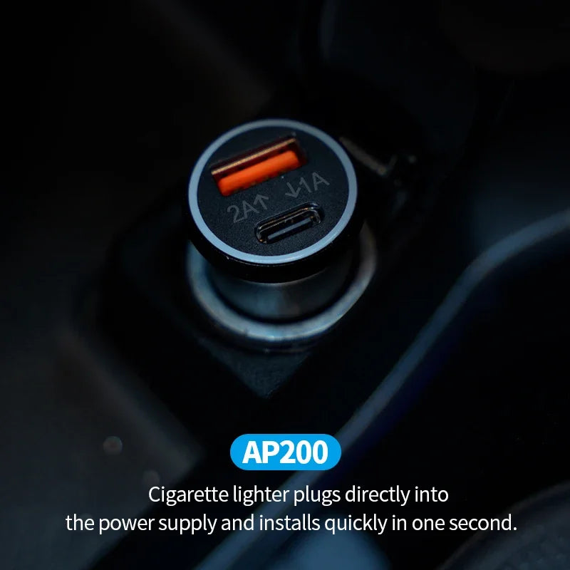 Universal Mini Car Charger Cigarette Lighter USB Type-C Adapter Hidden GPS Locator Track For IOS Apple System Find My