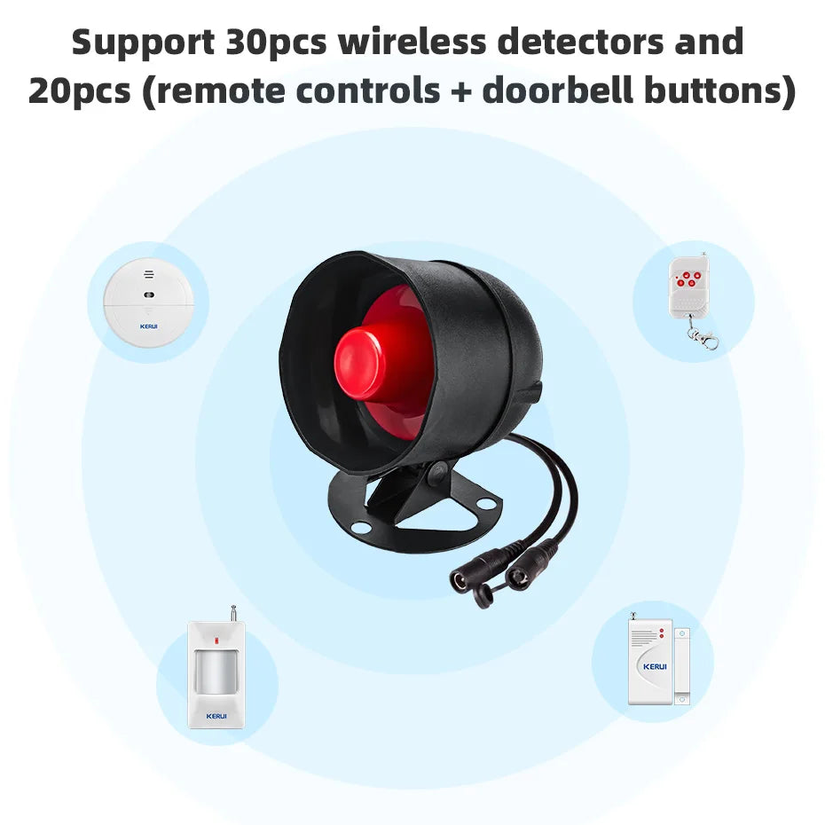 KERUI WIFI Siren Alarm System 110db Loudly Speaker Burglar Home Security Alarm Work With Tuya Smart Motion Sensor for House