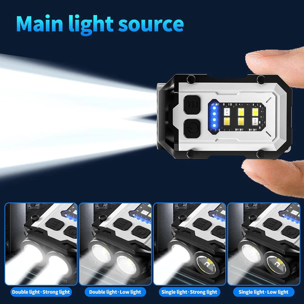 Lanterna do Bolso Potente, Lanterna Magnética, LED Super Brilhante, EDC Mini Lanterna de Includes COB LED
