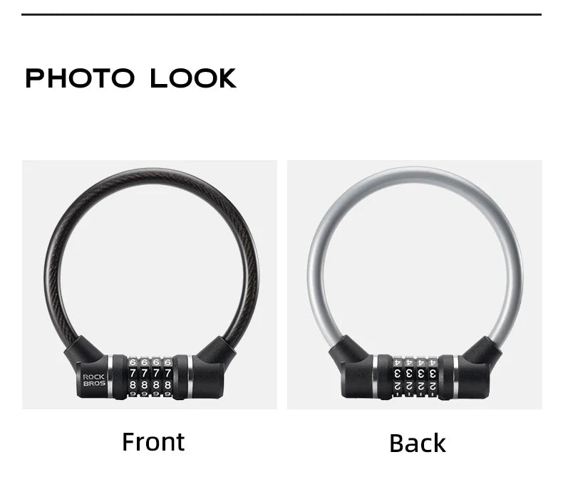 4-Digit Steel Cable Bicycle Lock, 29cm
