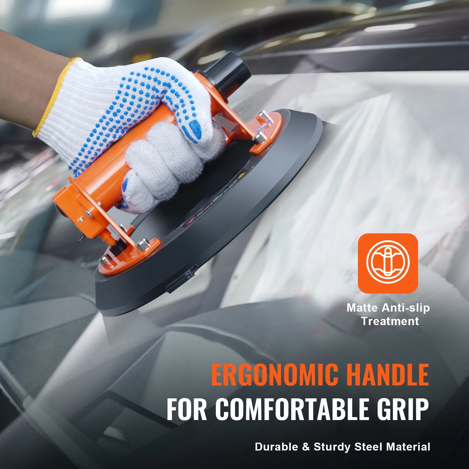 Glass Vacuum Suction Cup Lifter with Handle & Carry Case (8"/10")