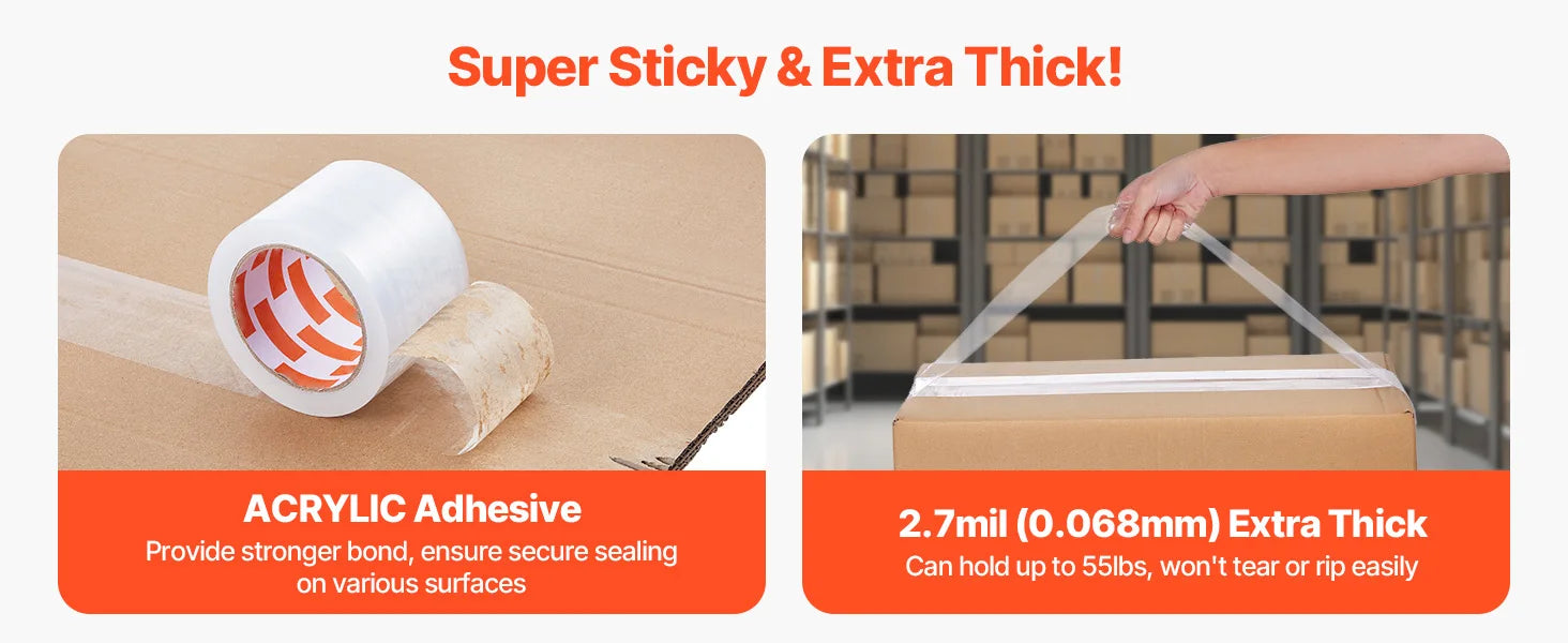 Heavy Duty Clear Packing Tape 6 or 24 Rolls 70m Strong Adhesive