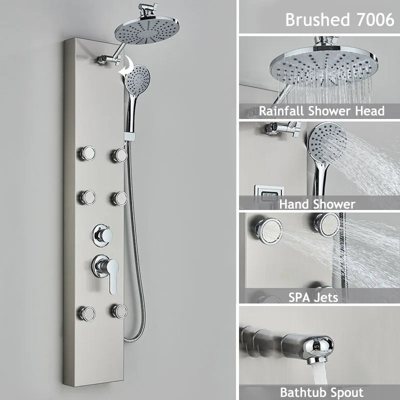 LED Shower Panel Massage Jet Shower System