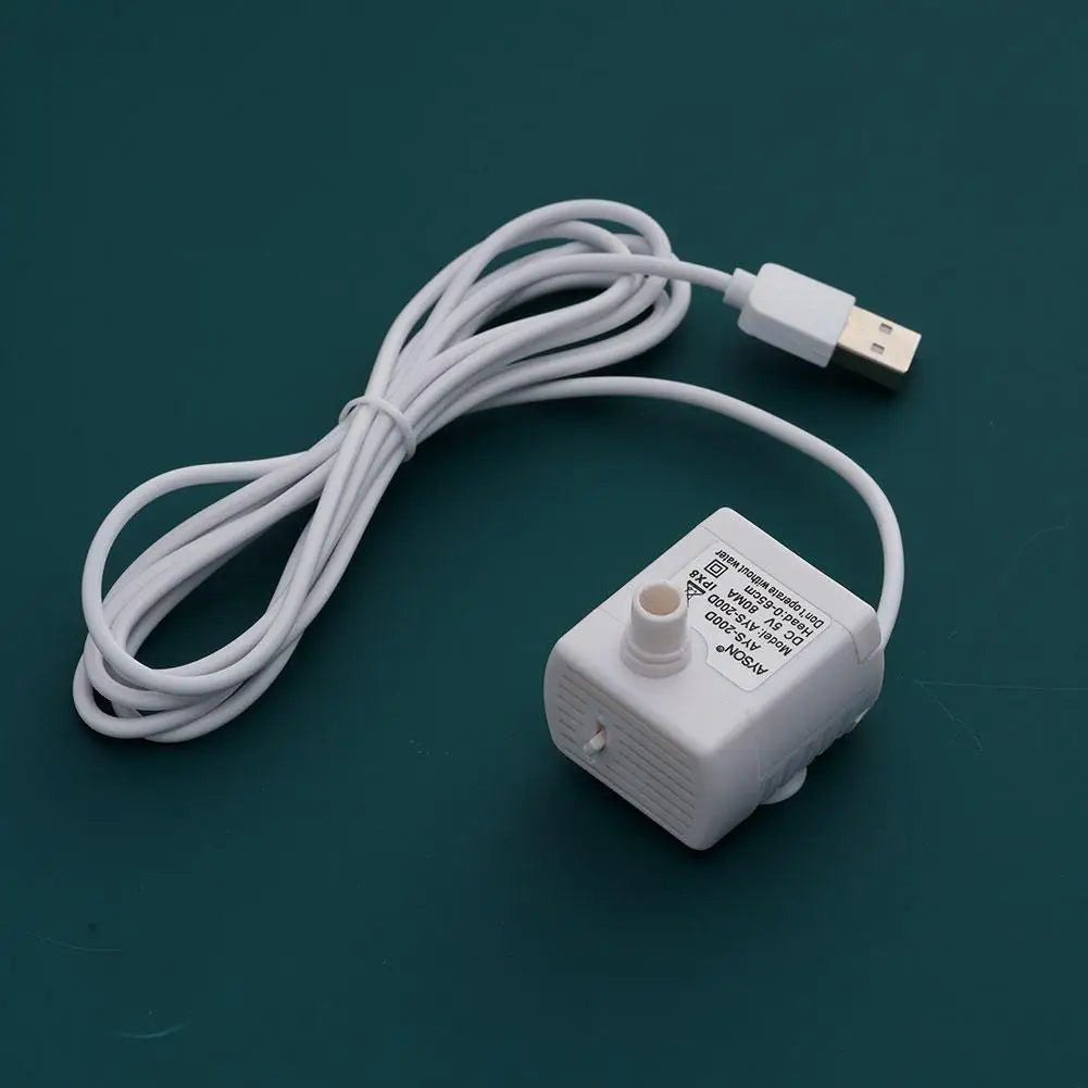 Pompă silențioasă pentru fântână de apă pentru animale de companie, cu protecție împotriva funcționării în gol, alimentare USB, motor mini fără perii DC, pompă pentru dozatorul de apă al pisicii
