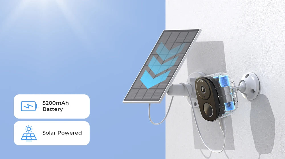 2-Pack Wireless Outdoor Security Camera 2K 3MP with Spotlight, Siren, 2-Way Audio, Solar Power