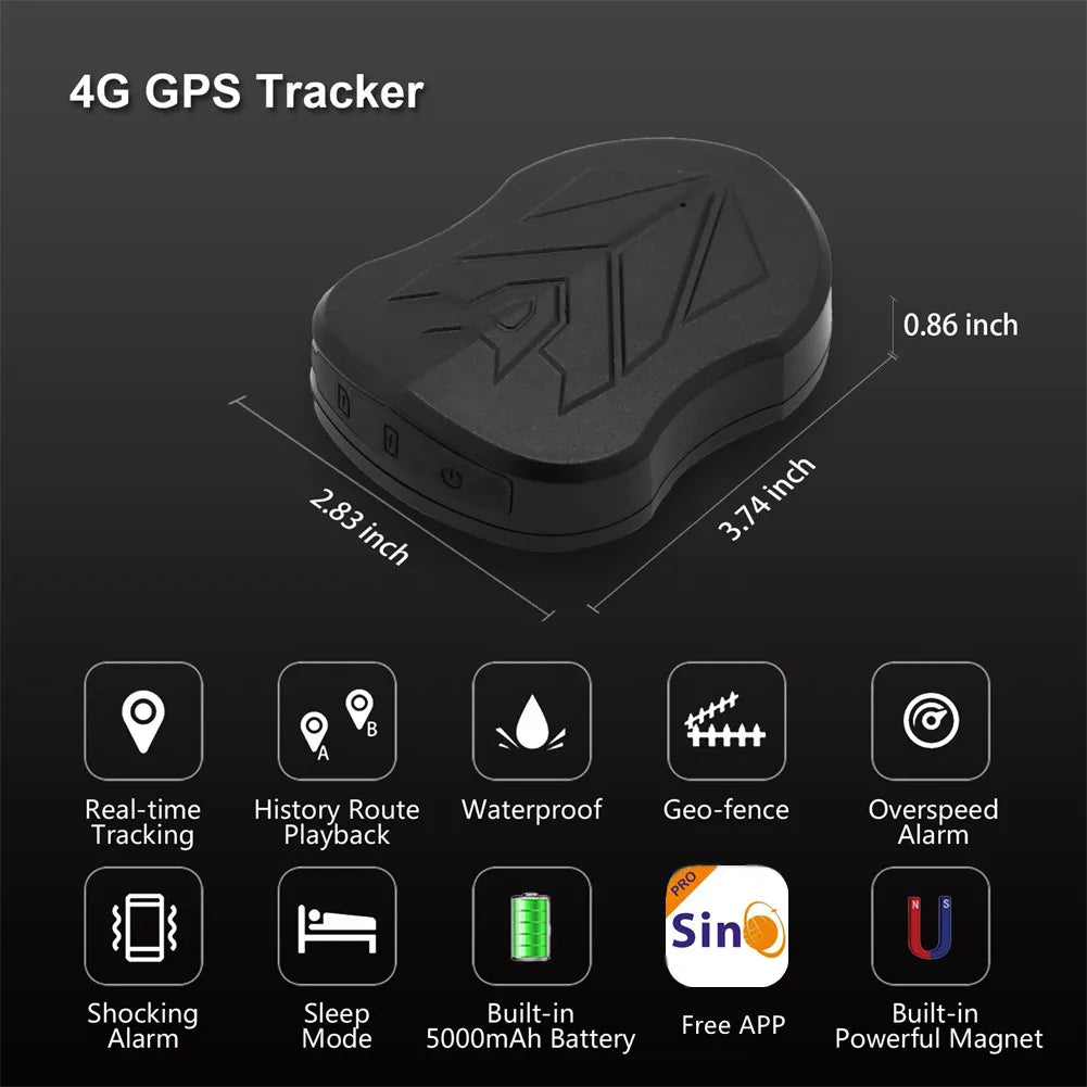 SinoTrack magnet 4G vodotesný GPS tracker ST-905/ST-915 Locator vozidla dlhá výdrž 10000mAh batéria s bezplatnou aplikáciou