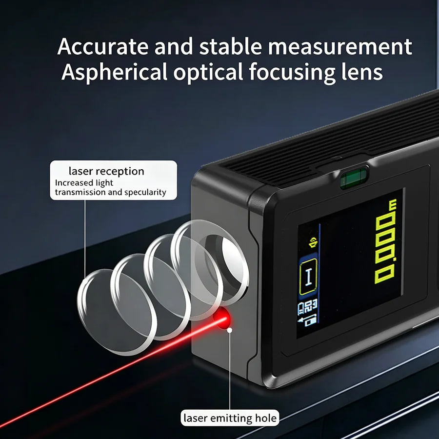 Handheld Laser Distance Meter with Bubble Levels