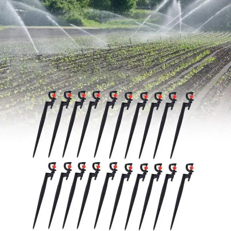 Rotating Garden Micro Sprinklers with Stakes, 10 or 20