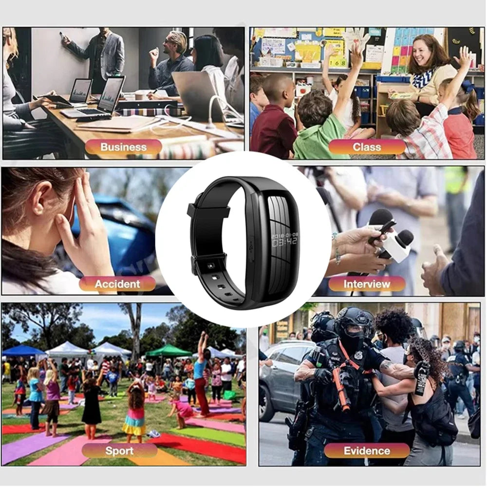 Caméra d’action 1080P HD, enregistreur professionnel, montre, vidéo sportive, voix, portable, montre mini caméra, adaptée pour l’extérieur et les réunions