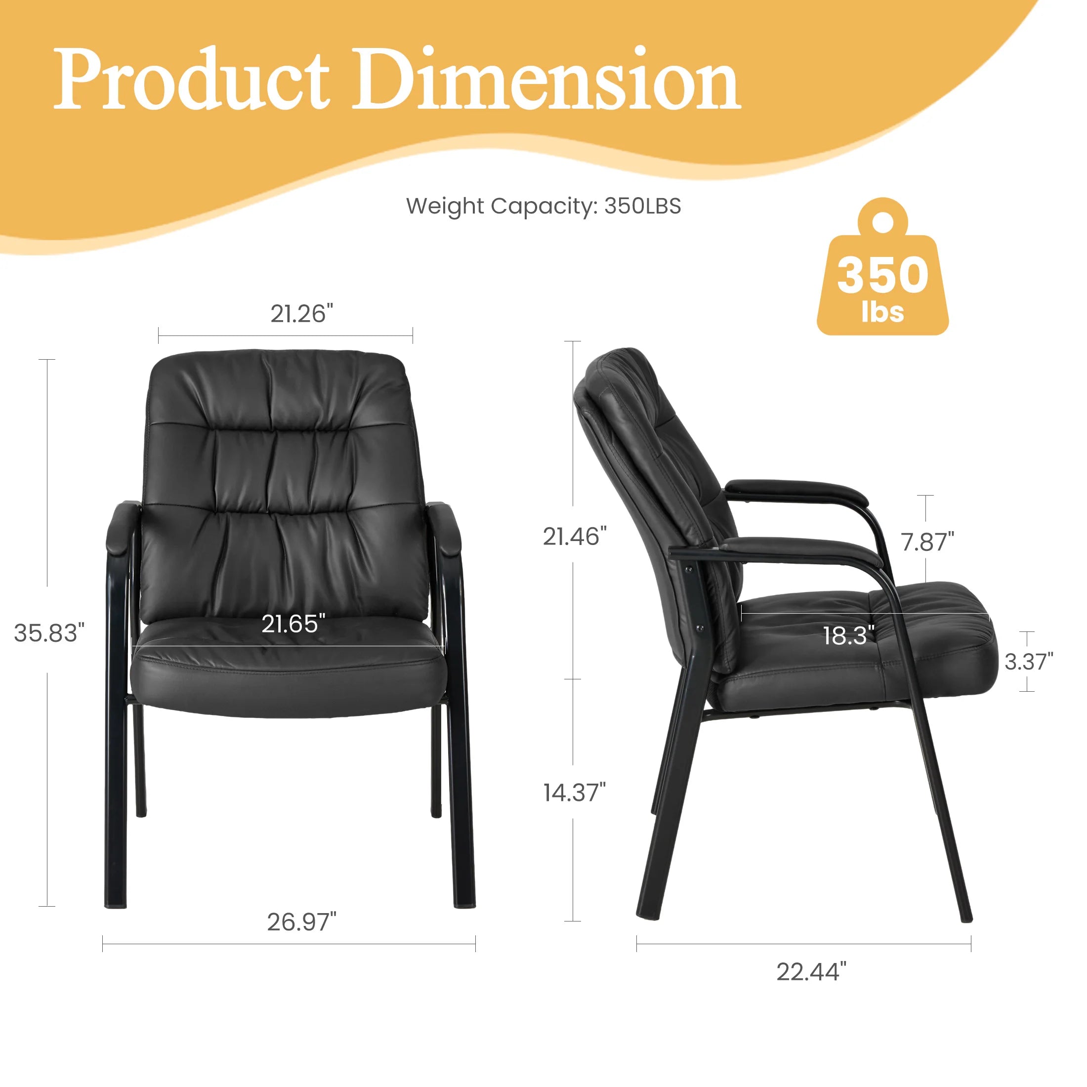 Ergonomic PU Leather Office Chair with Lumbar Support 500lb Capacity