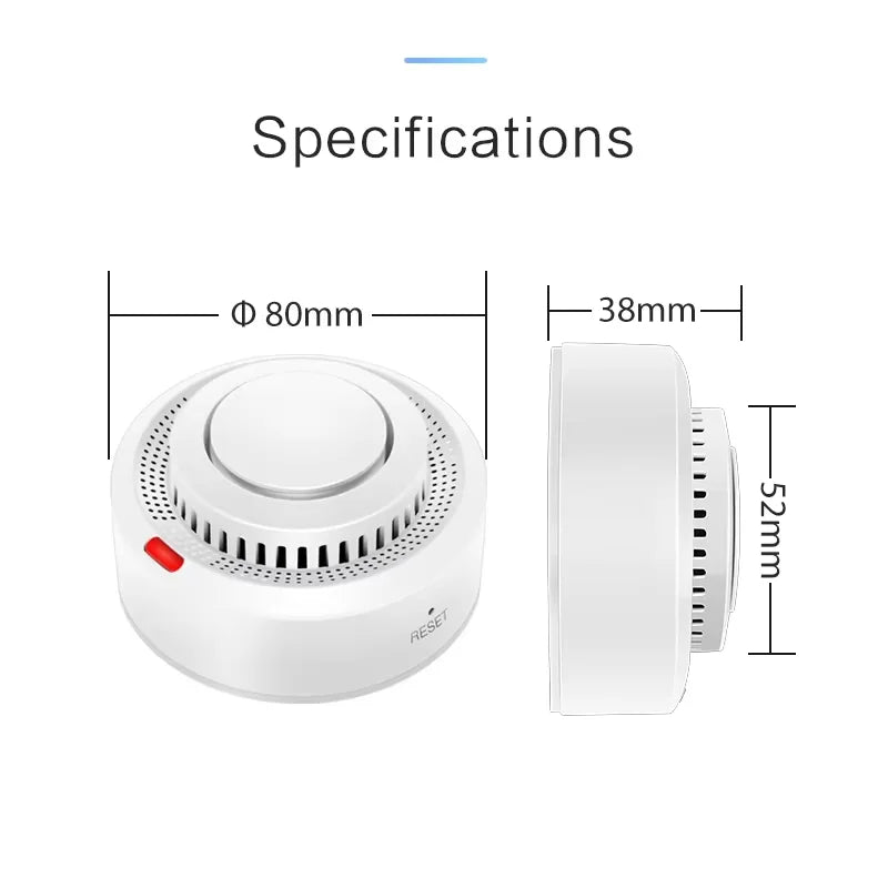 Tuya Smart WiFi Smoke Sensor Fire Protection Smoke Detector 85dB Sound Security System Firefighters Smartlife APP Control