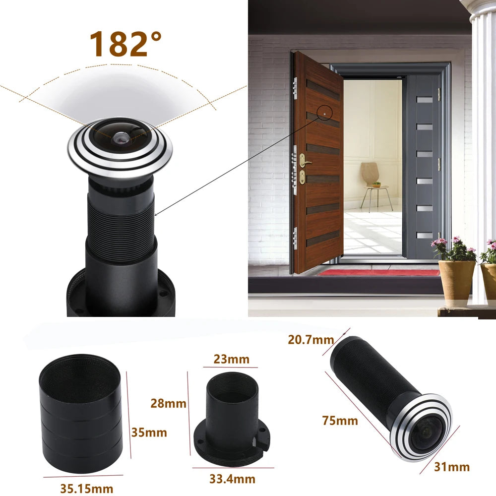 Analog AHD Door Peephole Camera 2MP 1080P 182°