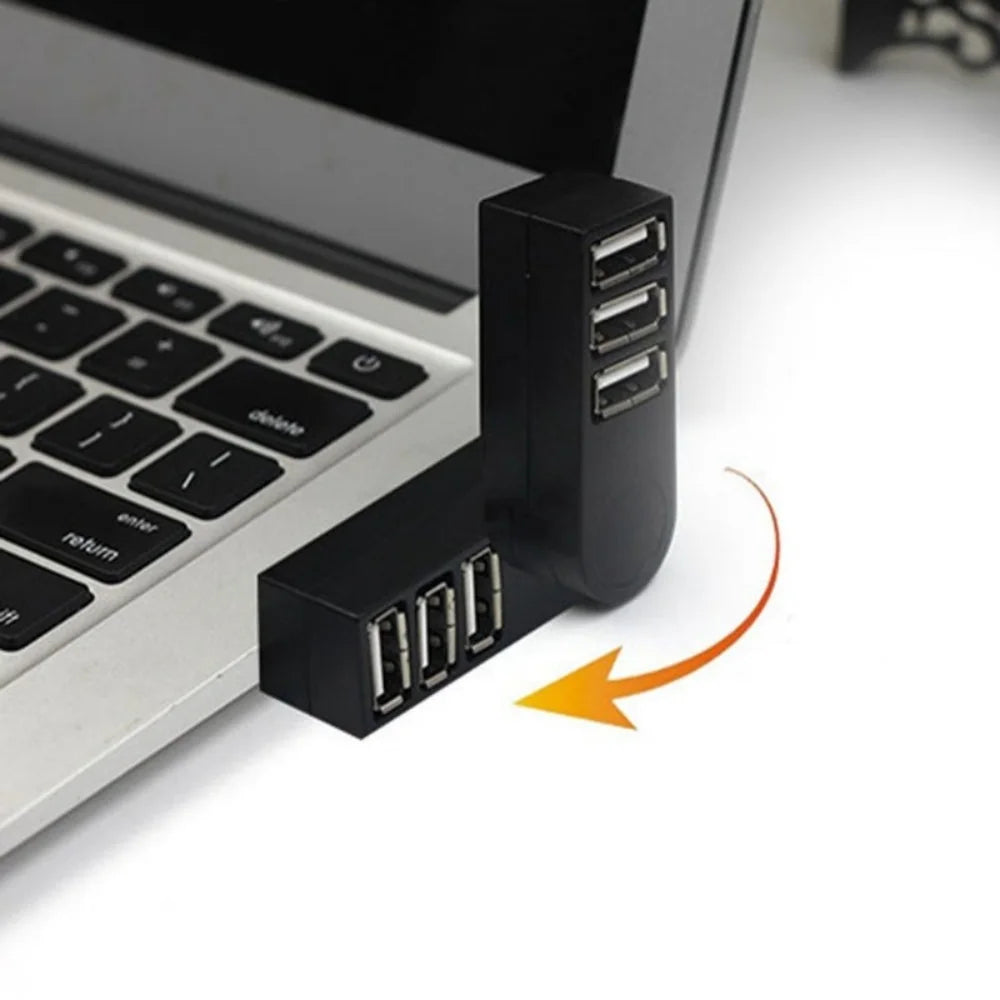 Drehbarer USB-2.0-Hub mit drei Anschlüssen
