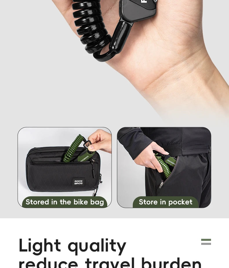 3-Digit Bicycle Cable Lock, 120cm Anti-Theft Lock
