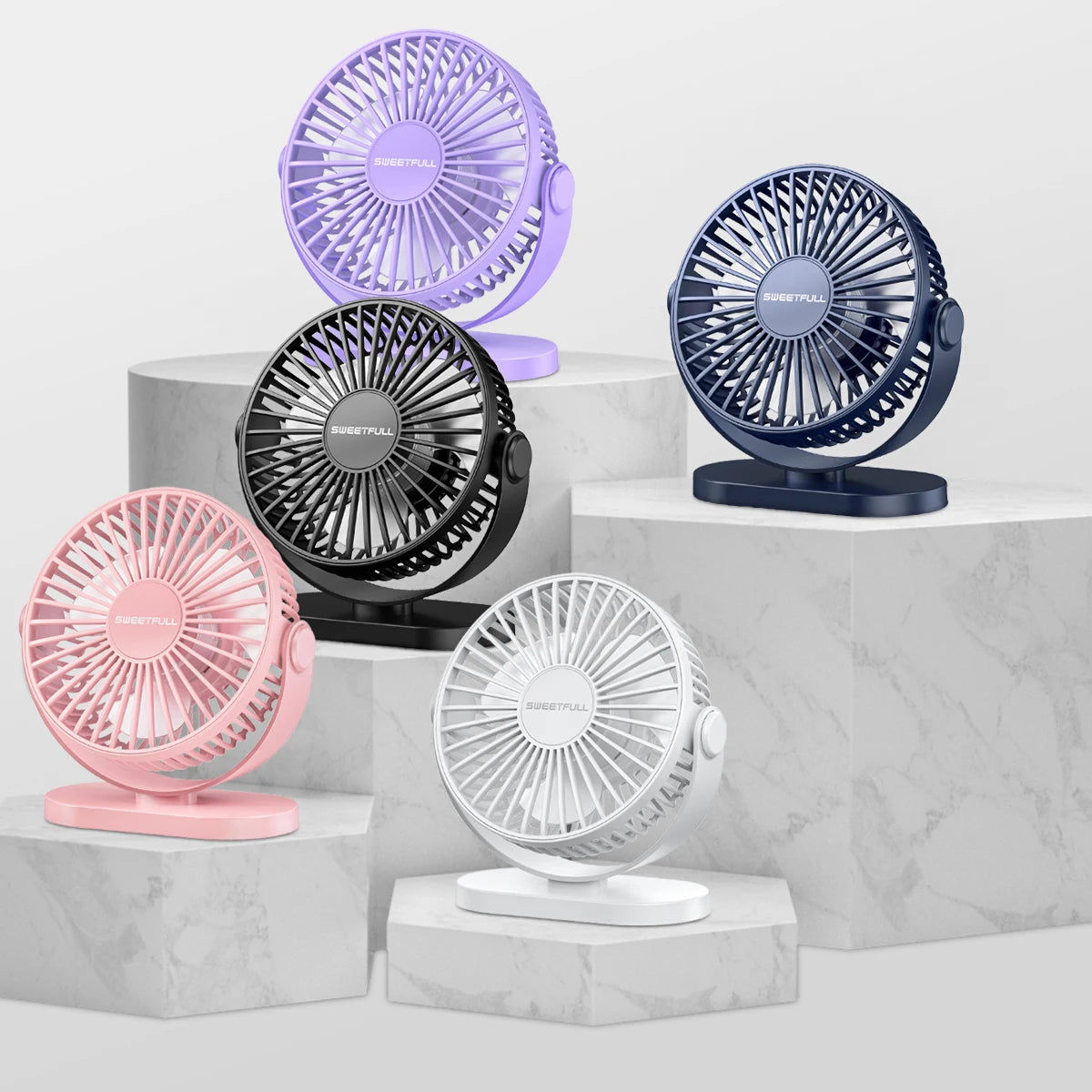 USB Desktop Wall Mounted Mini Fan, 3-Speed Quiet Cooling Fan