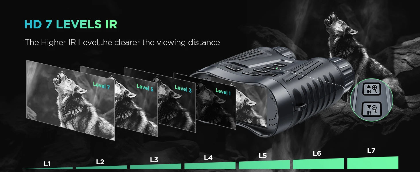 Rechargeable Night Vision Binoculars 4K Infrared 8X Zoom