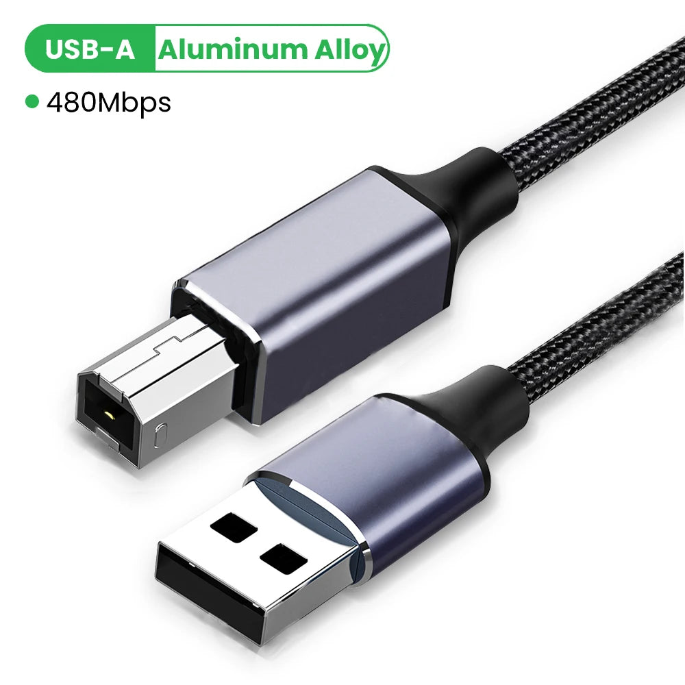 Skriverkabel fra USB-C eller USB-A til USB-B, 0.5–3 m