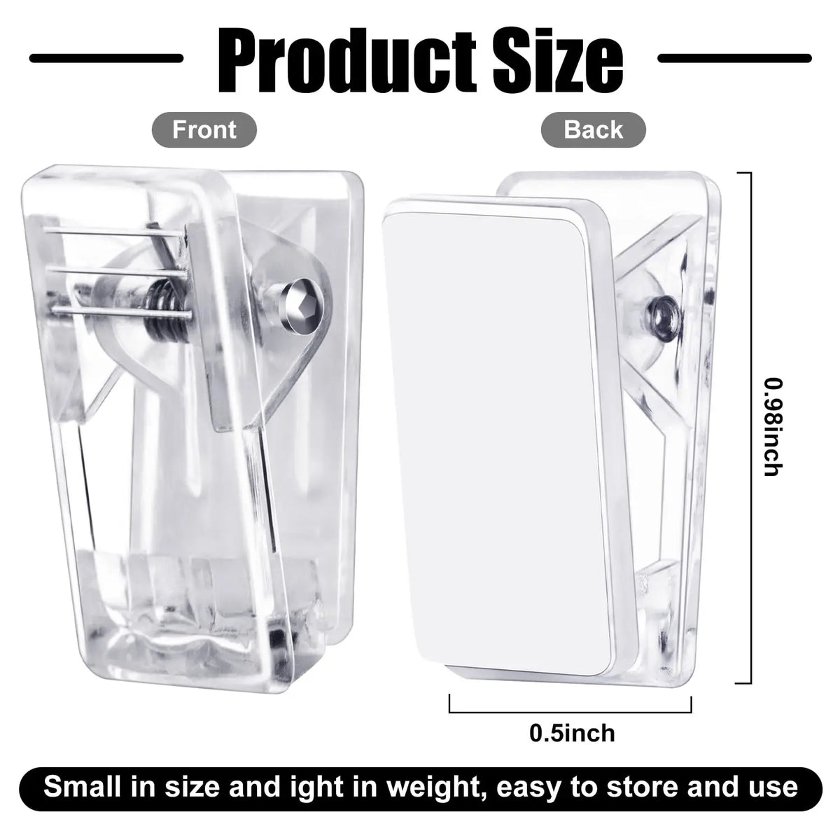 Self-Adhesive Spring Clips for Wall Photos and Tapestries, Clear