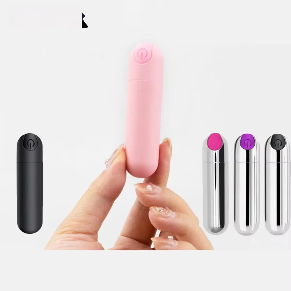 10-växlad USB-uppladdningsbar mini bullet-vibrator med vattentät design
