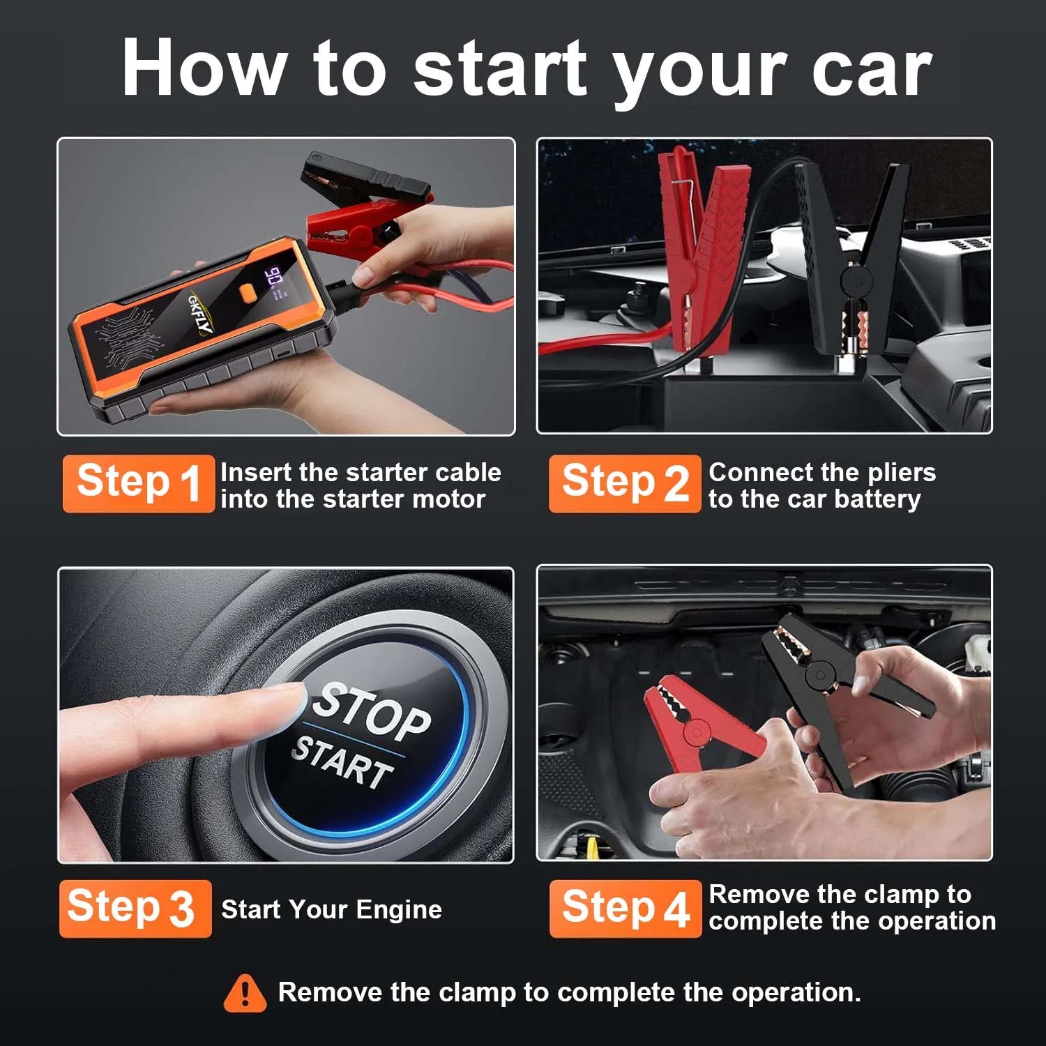 GKFLY 4000A Car Jump Starter Portable Power Bank