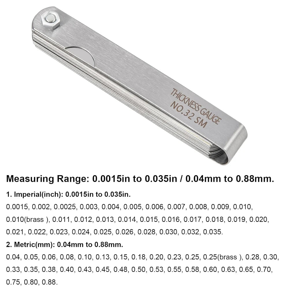 32-Blade Folding Feeler Gauge
