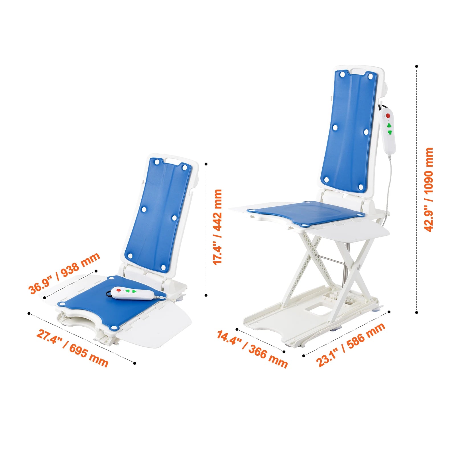 Dispositivo elevatore elettrico a sedia SucceBuy per sollevare gli anziani da terra, altezza regolabile, supporta fino a 310 libbre (approx. 140 kg), per anziani e pazienti