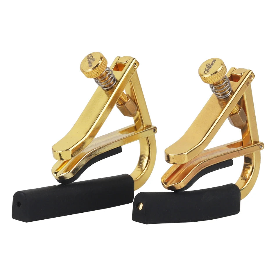 A007V Gold-Finish Guitar Capo, Fretboard Options
