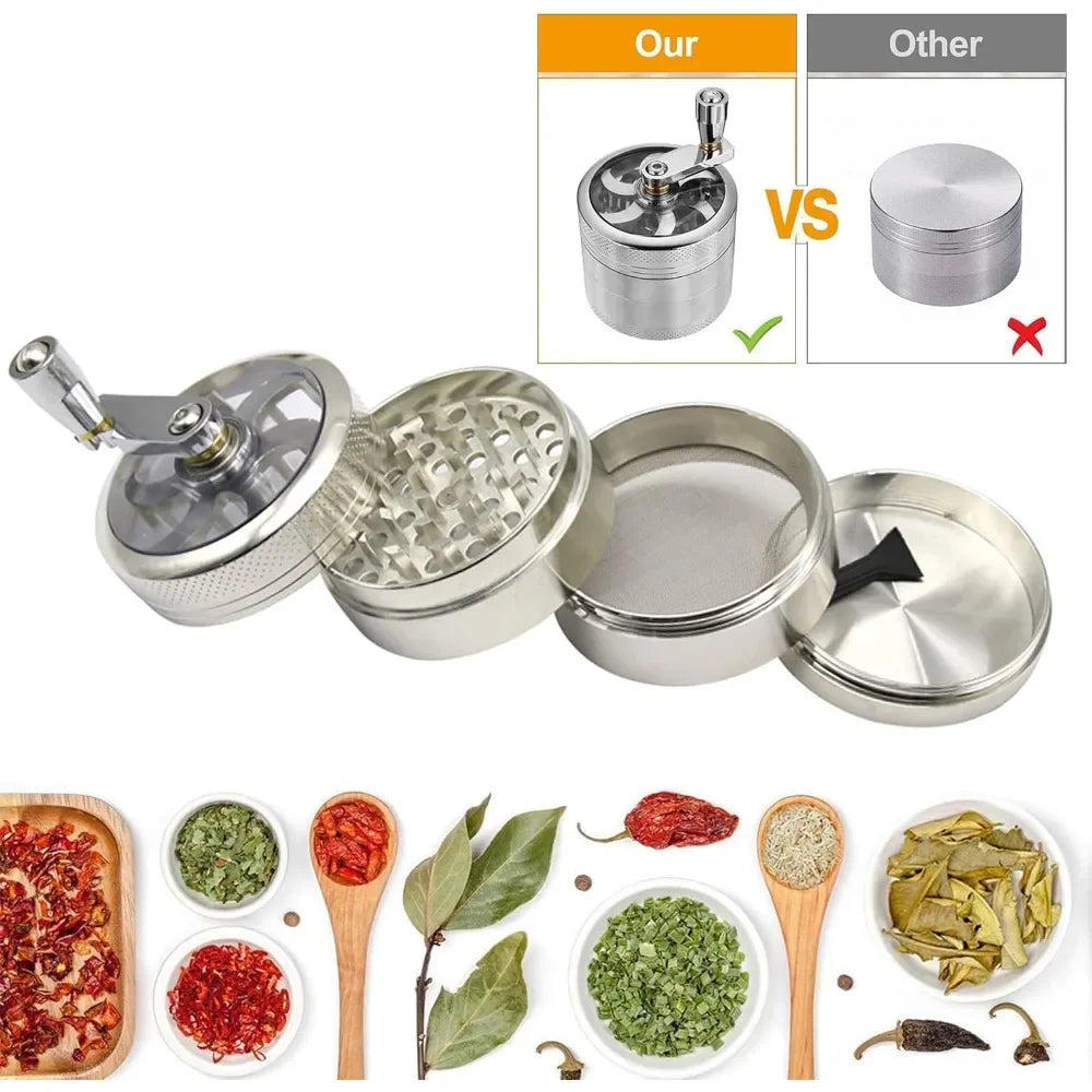 Manual Metal Spice Grinder, Black or Silver