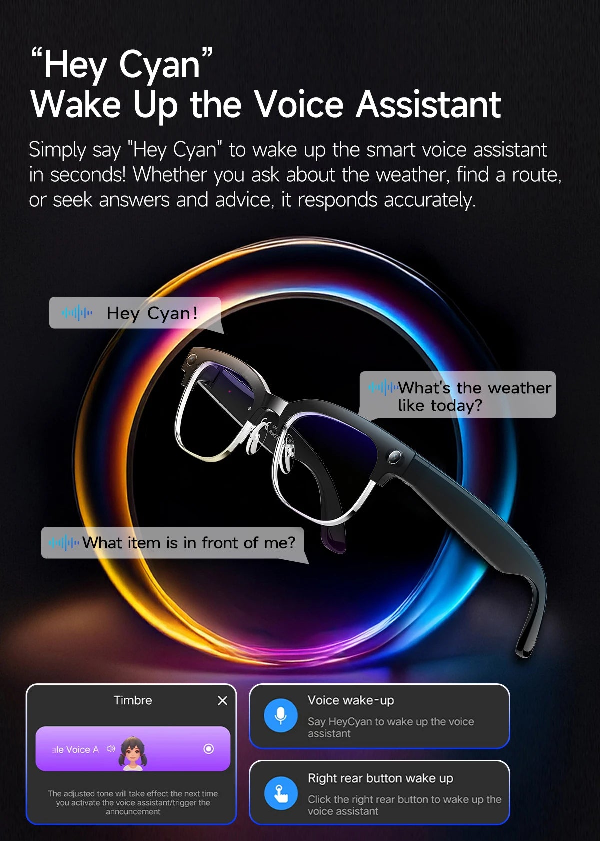 AI Smart Glasses with Camera, Calls, Translation & Audio