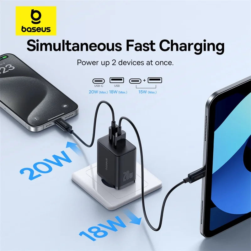 Baseus 20W USB Şarj Cihazı Çift Hızlı Şarj Girişli