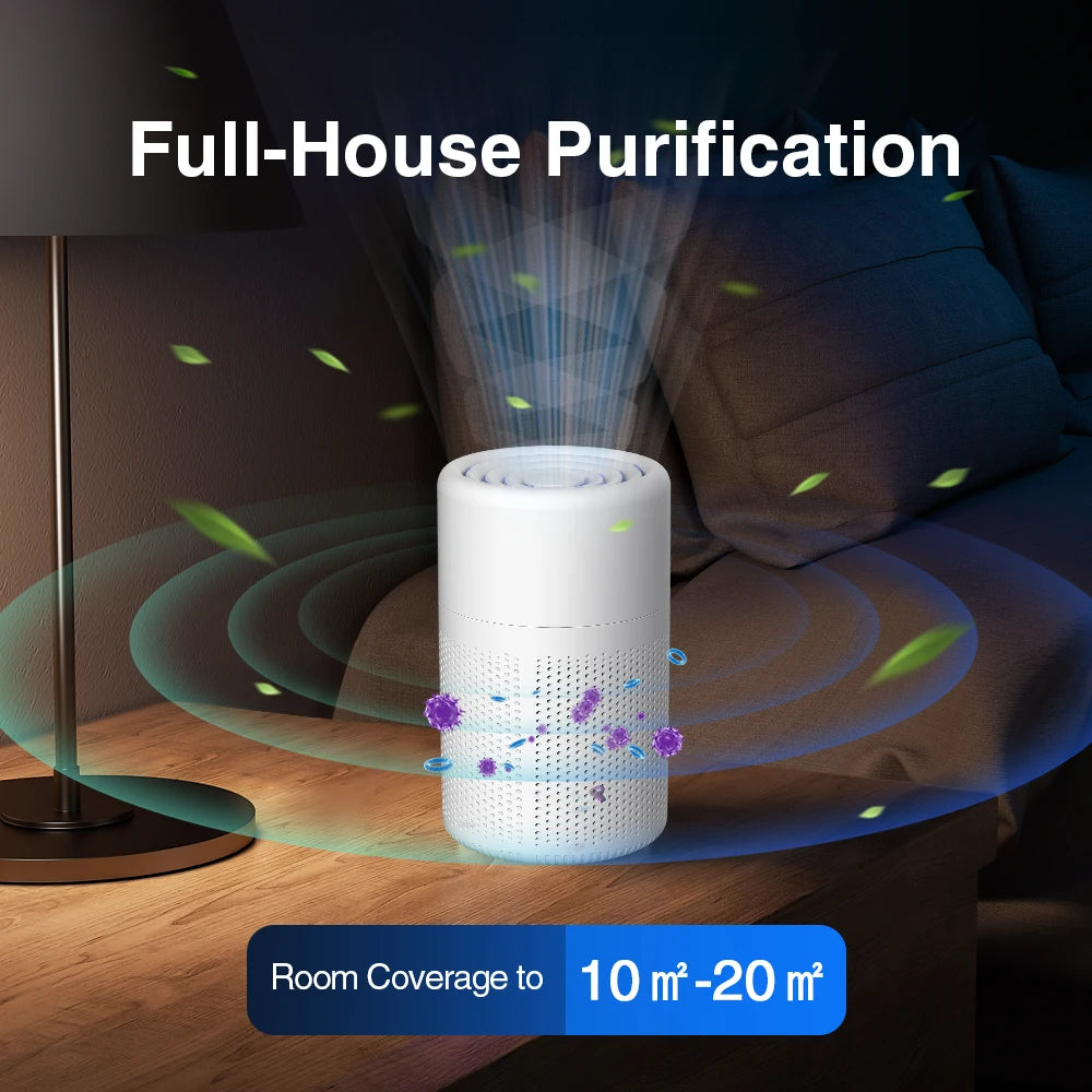 Purificator de aer compact cu HEPA și carbon, 5 W
