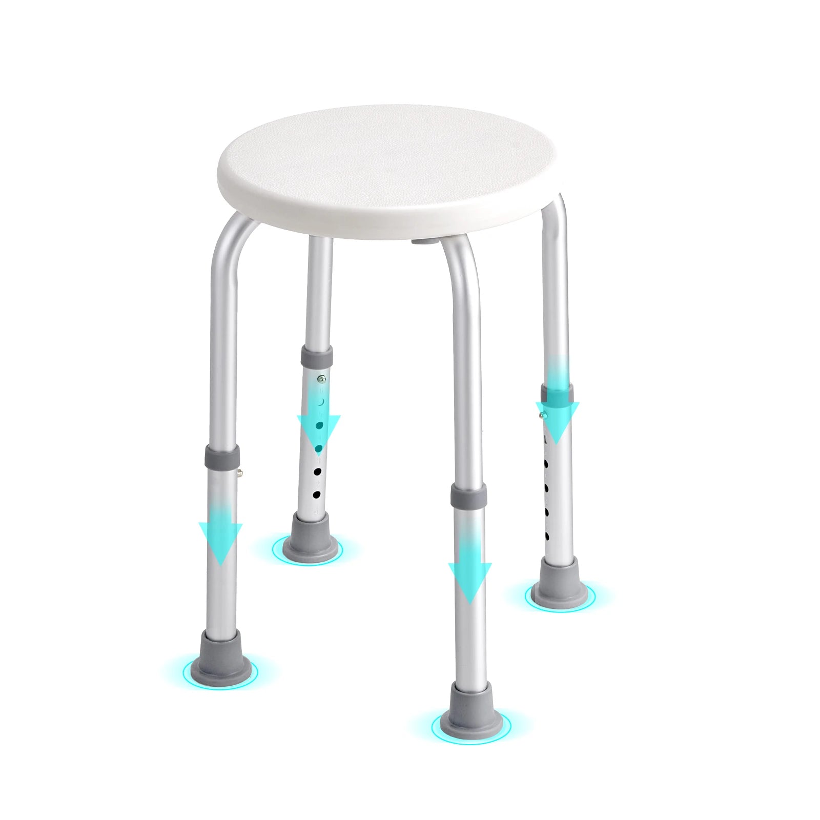 SucceBuy Shower Chair for Inside Shower Adjustable Height Shower Stool Non-Slip Bench Bathtub Seat for Elderly Disabled Adults