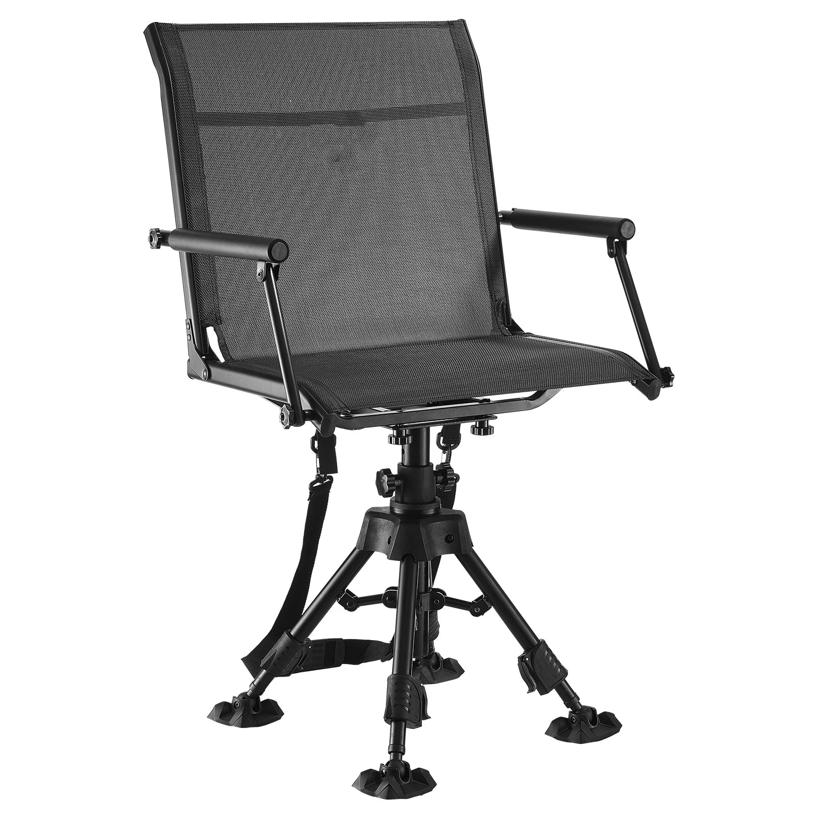 SucceBuy Hunting Chair 360° Silent Swivel Foldable Blind Chair Steel Frame Ground Stool Seat 300Lbs/350Lbs Capacity for Fishing
