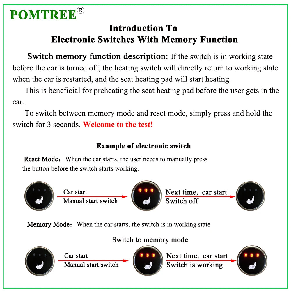 Uniwersalny zestaw podgrzewania foteli samochodowych 100W do zabudowy dla dwóch siedzeń